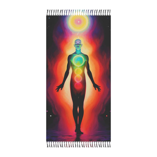 "Beachside Enlightenment: Unfolding the Kundalini" - Towel - Boho Beach Towel