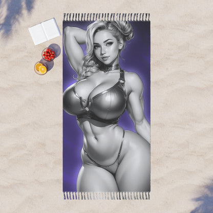 "Royal Purple Seduction: The Allure of the Curvy Courtesan" - Towel - Boho Beach Towel