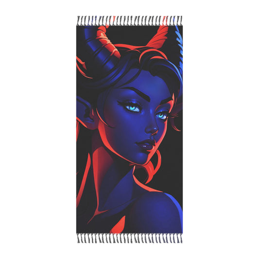 "Ceremony: Discovering the Dichromatic World of the Tiefling" - Towel - Boho Beach Towel