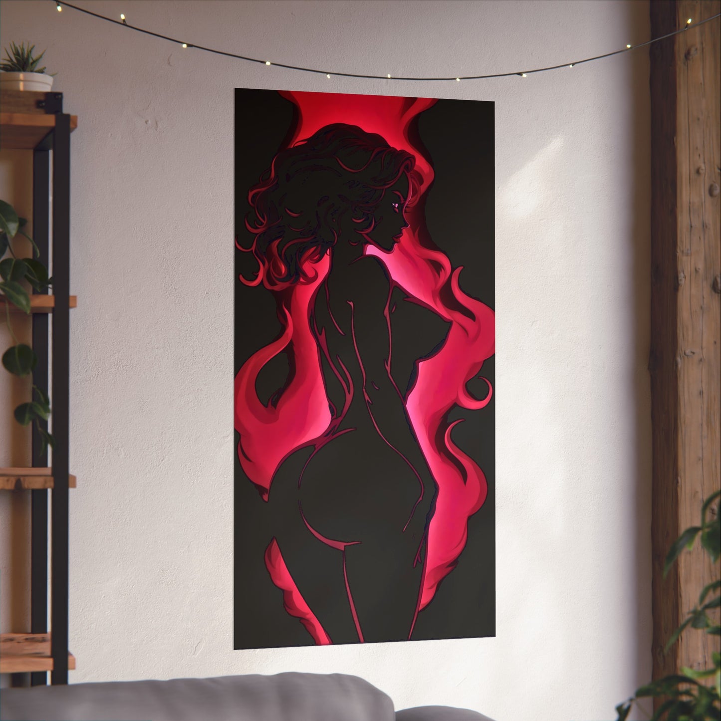 Glowing Shadow: Silhouette of an anime flame