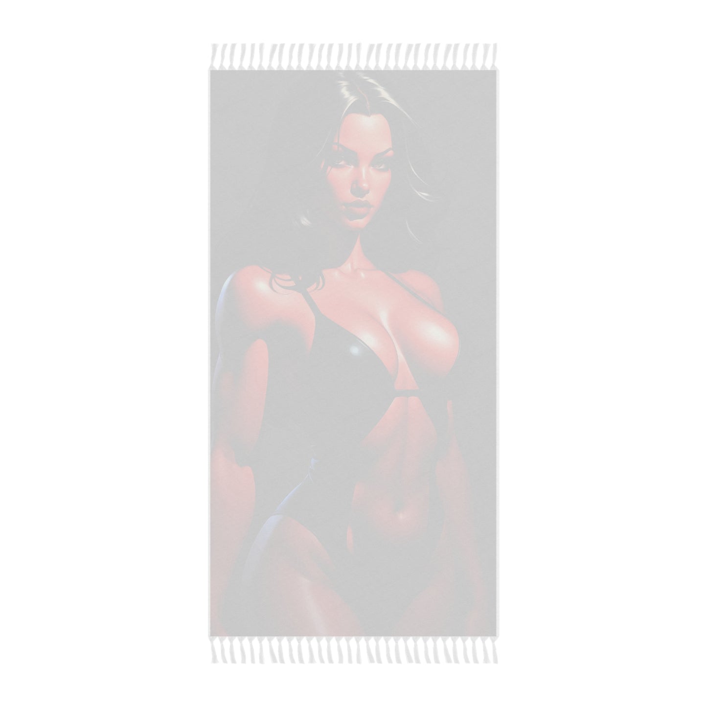 "Enchanting Rouge: The Allure of a Red-Skinned Beauty" - Towel - Boho Beach Towel