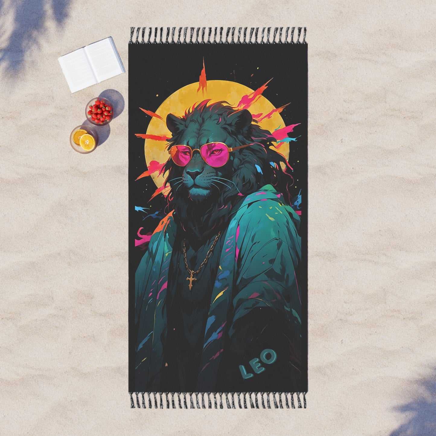 Leo's Splendor: The Majestic King of the Zodiac" - Towel - Boho Beach Towel