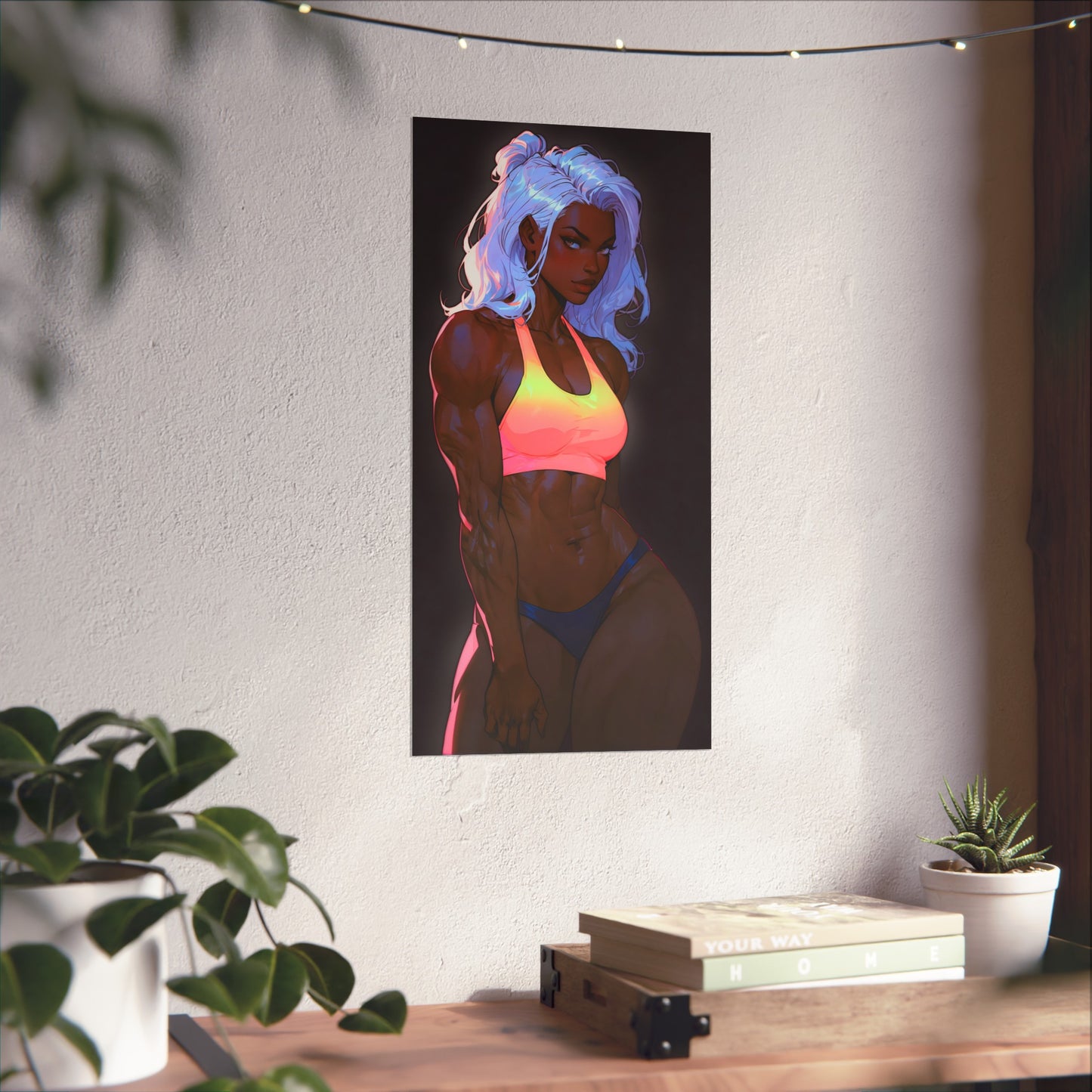 Neon Noir: The sensual strength of the dark fitness girl