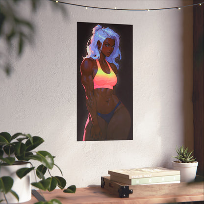 Neon Noir: The sensual strength of the dark fitness girl