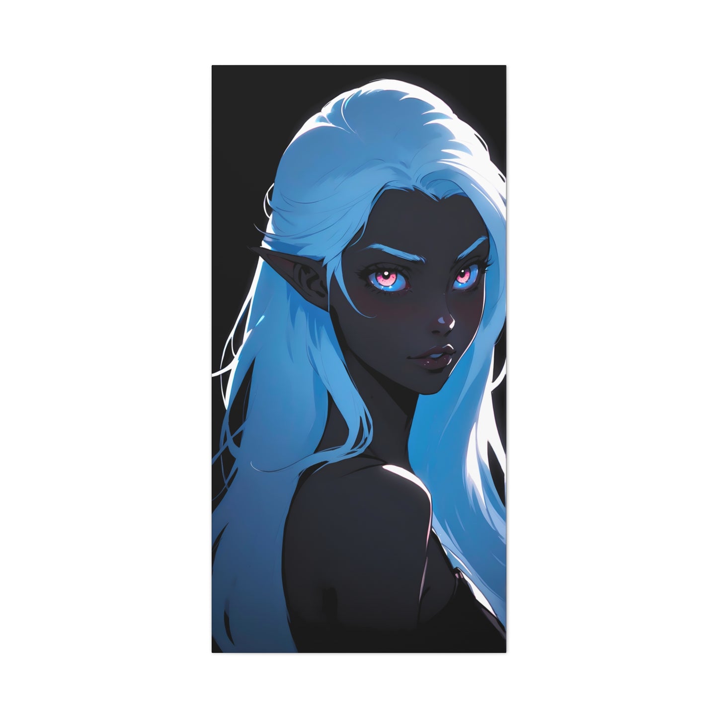 Midnight Muse: Drow Elf enchants amidst the shadows