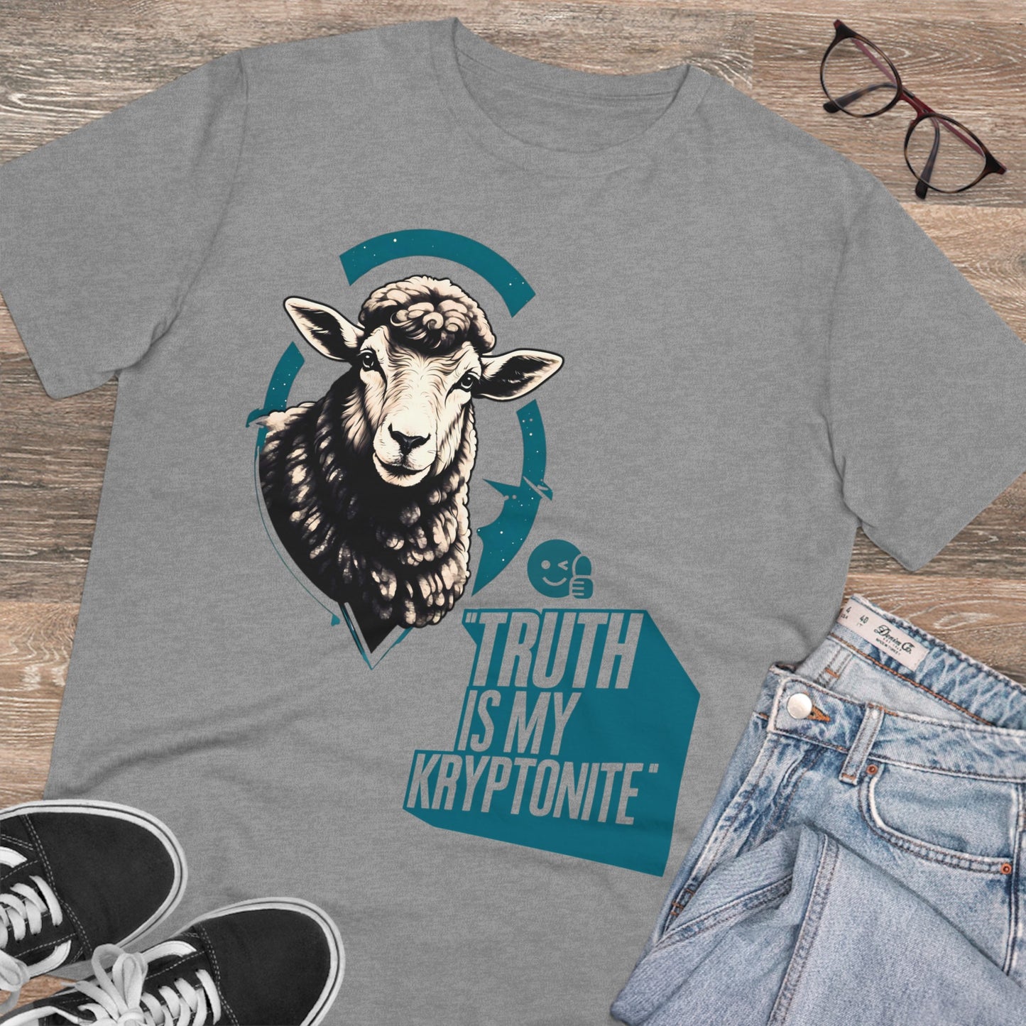 "Sheepish Wisdom: Truth Is My Kryptonite" - T-shirt - Unisex