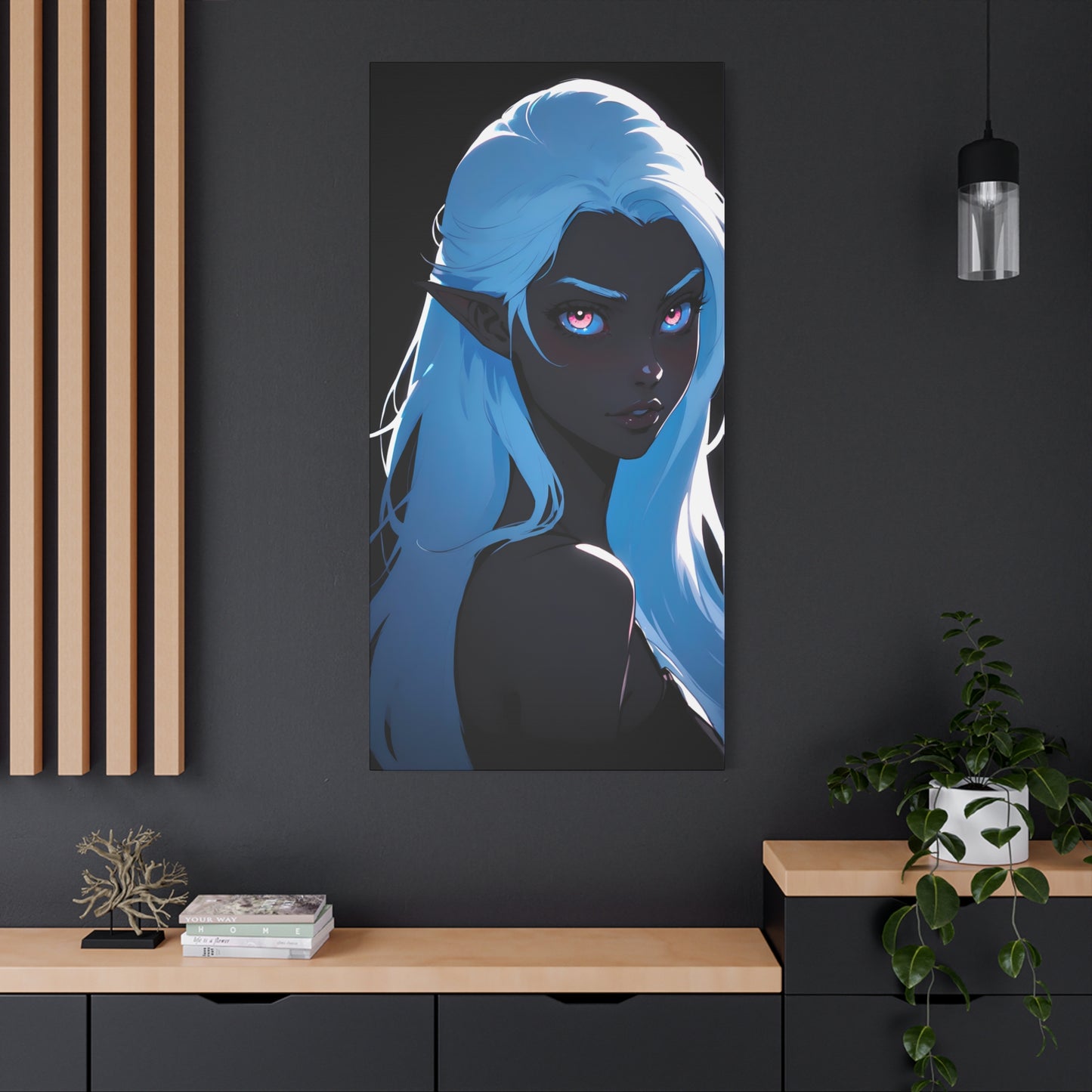 Midnight Muse: Drow Elf enchants amidst the shadows