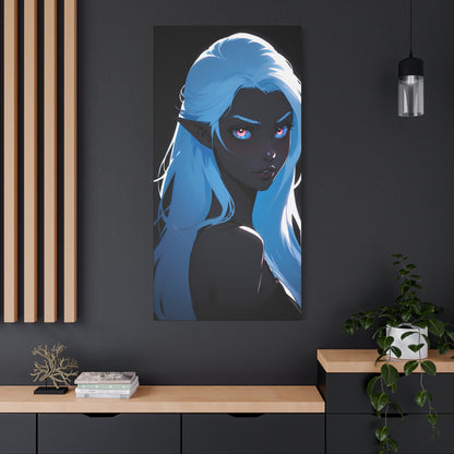 Midnight Muse: Drow Elf enchants amidst the shadows