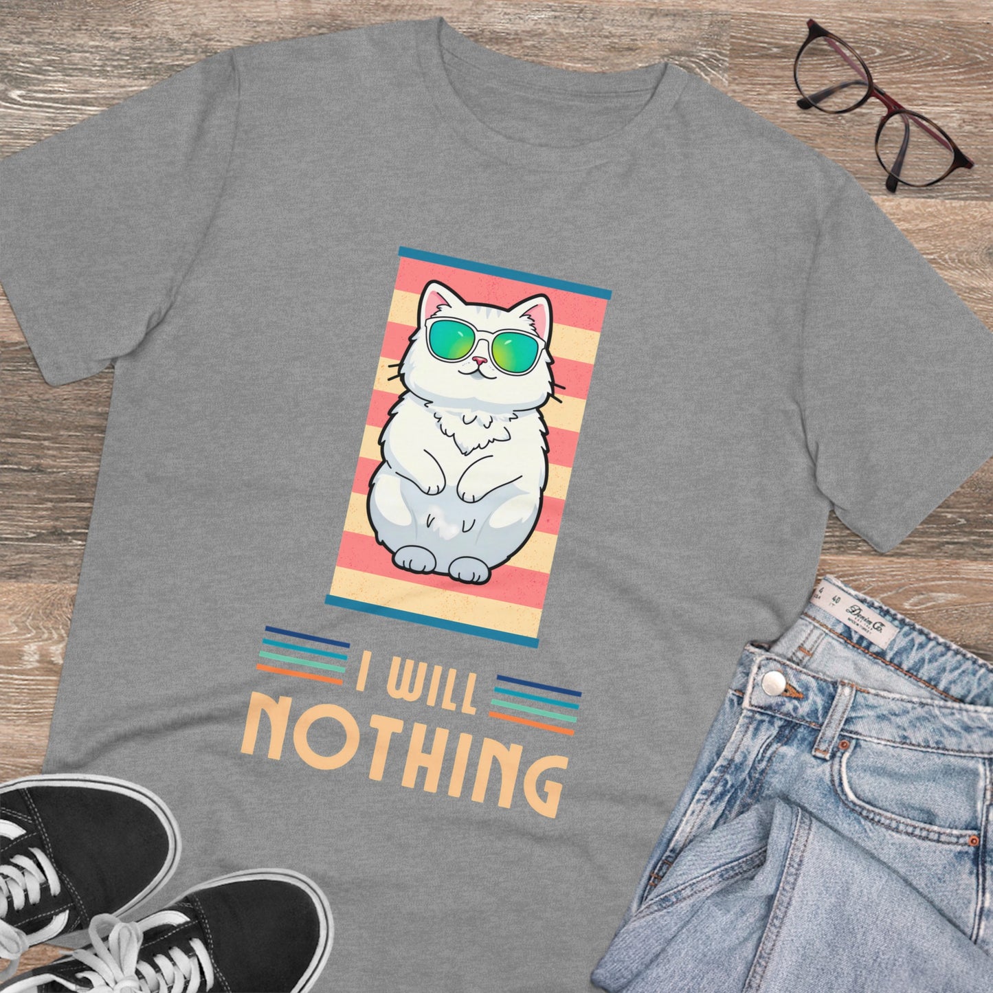 The Zen of Inaction: A Cat's Serene Slumber - T-shirt - Unisex