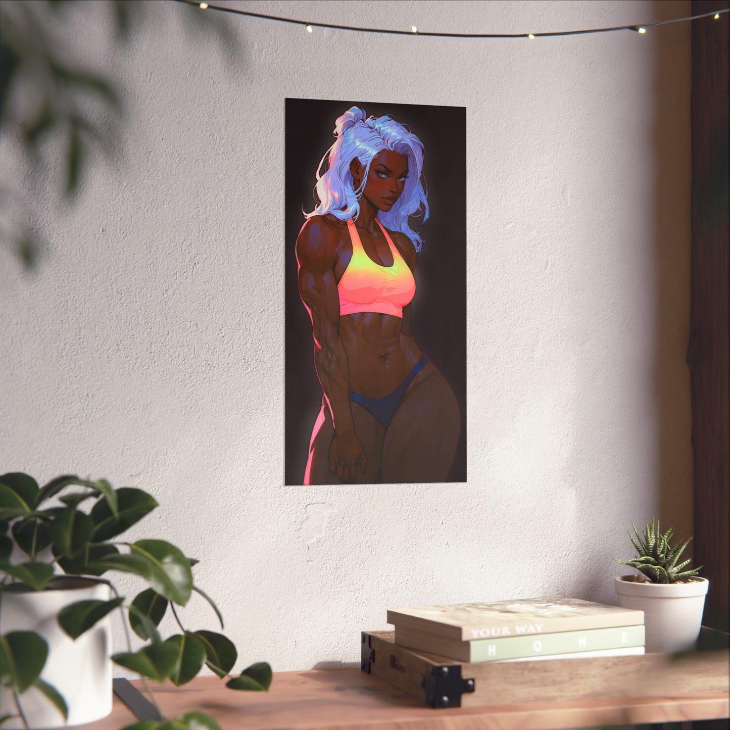 Neon Noir: The sensual strength of the dark fitness girl