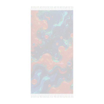 Flowing Dreamscape: Orange and Azure Symphony - Towel - Boho Beach Towel