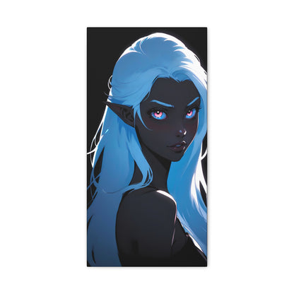 Midnight Muse: Drow Elf enchants amidst the shadows