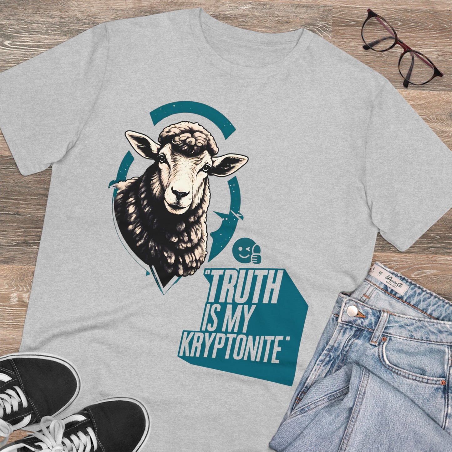 "Sheepish Wisdom: Truth Is My Kryptonite" - T-shirt - Unisex