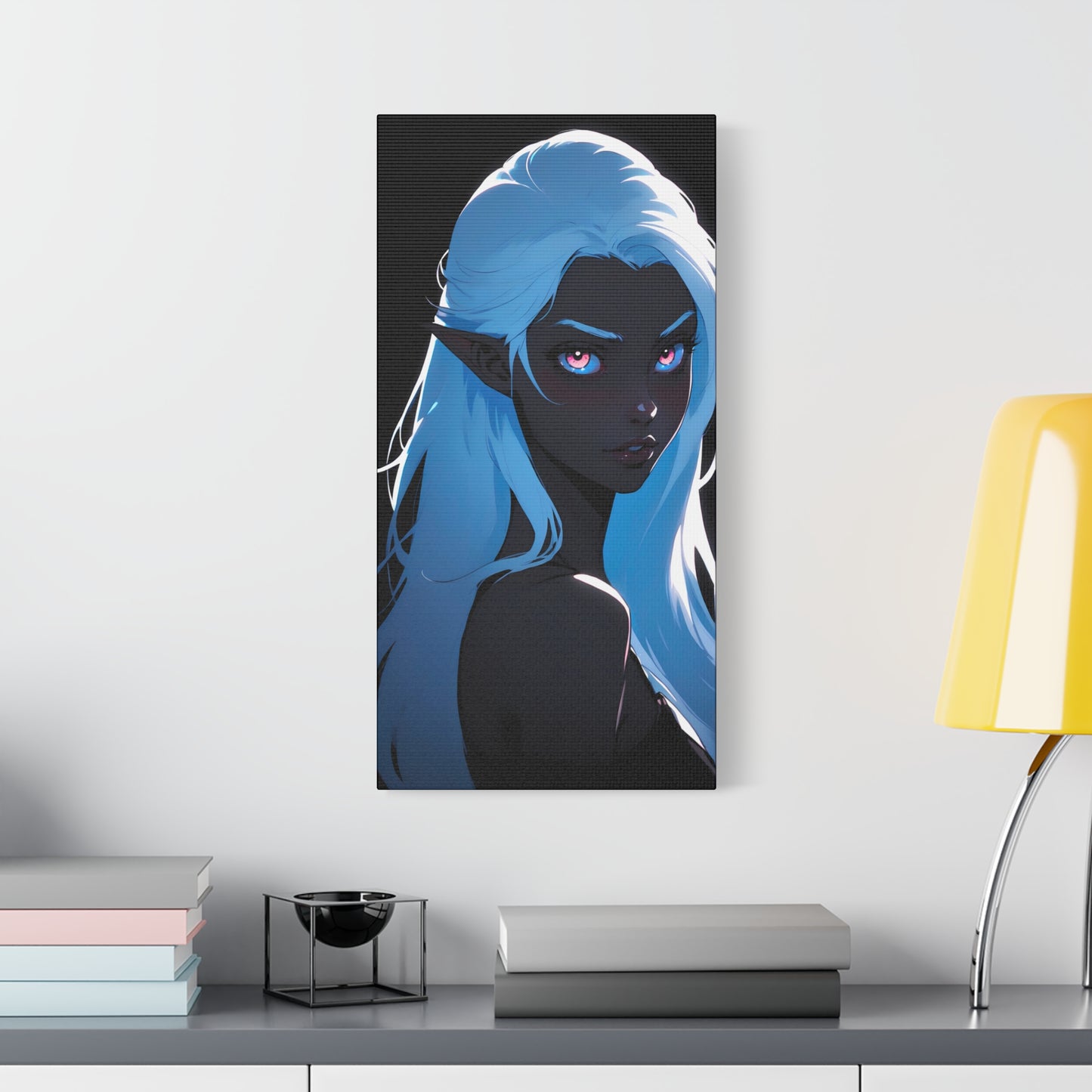 Midnight Muse: Drow Elf enchants amidst the shadows