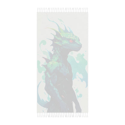 "Splash of Friendship: Cartoon Lizard" - Towel - Boho Beach Towel