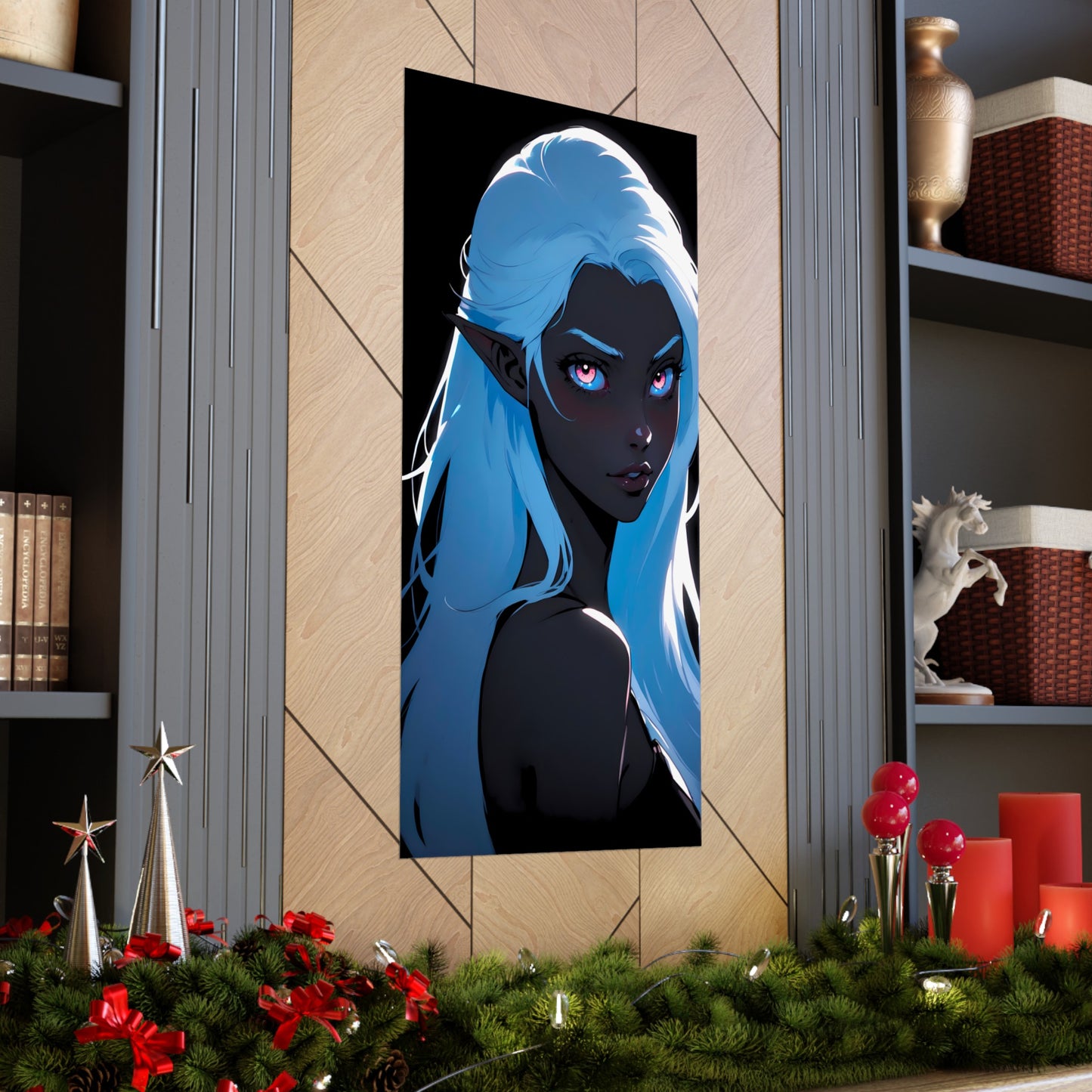 Midnight Muse: Drow Elf enchants amidst the shadows