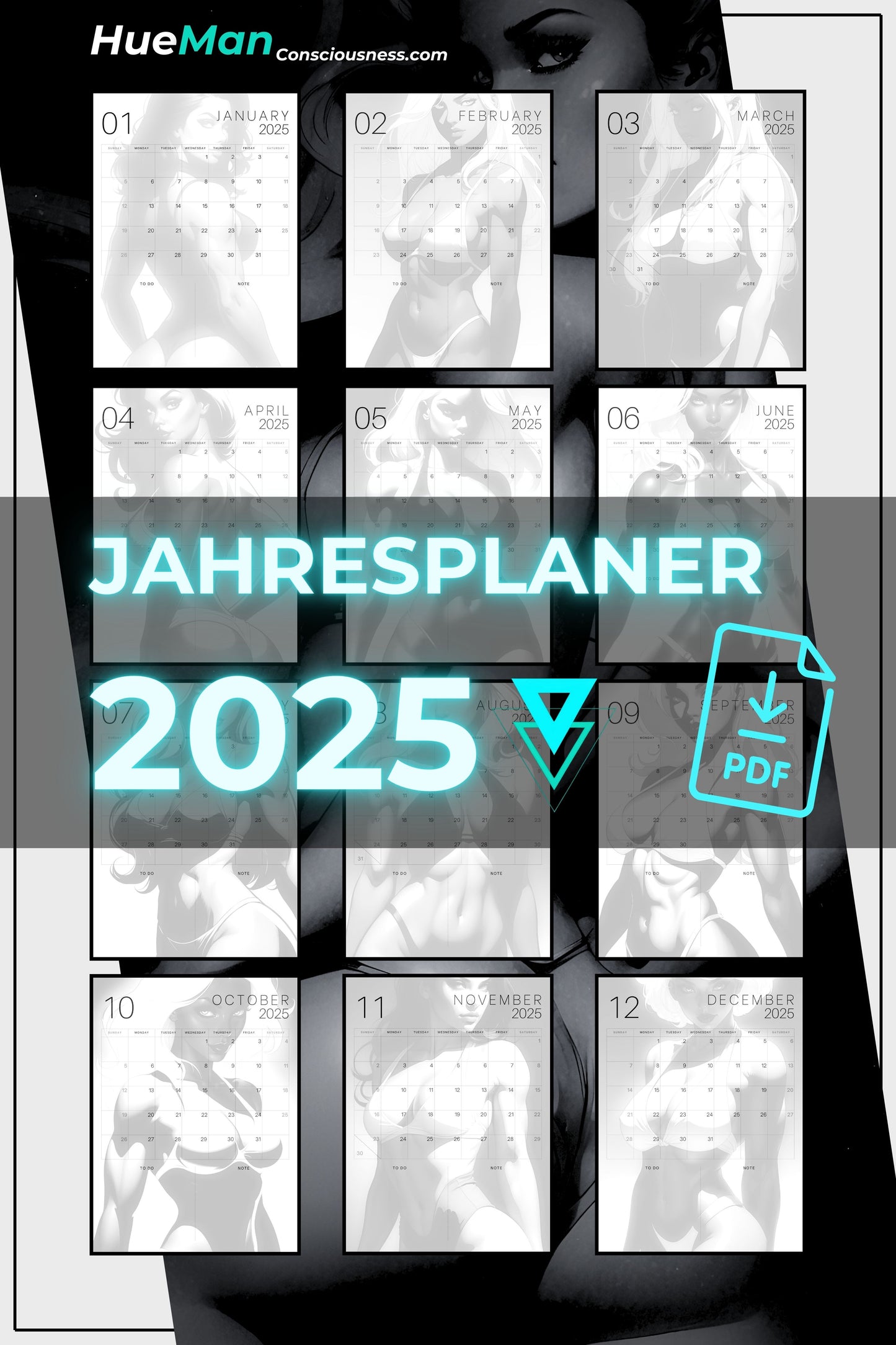 Jahresplaner 2025 | B & W Ladies | POSTER | PDF